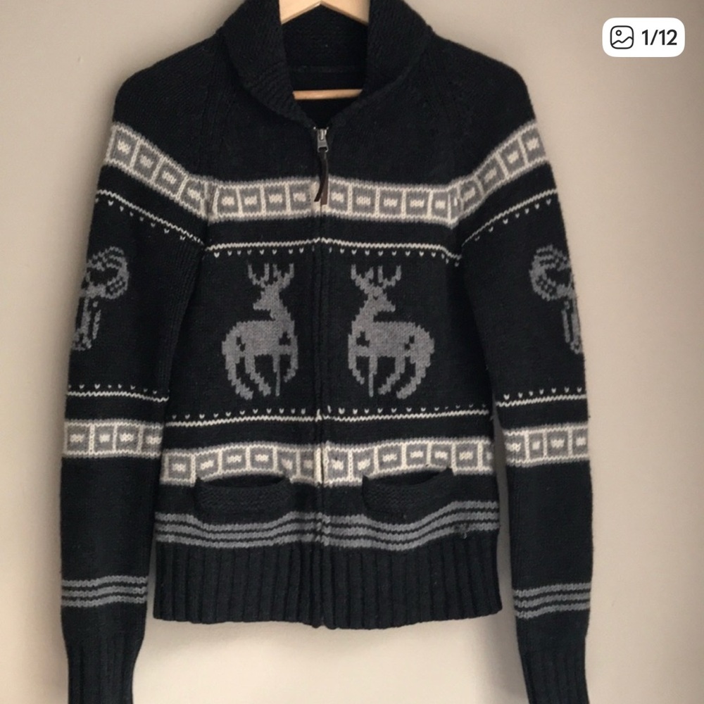 TNA Black and White Knit Sweater